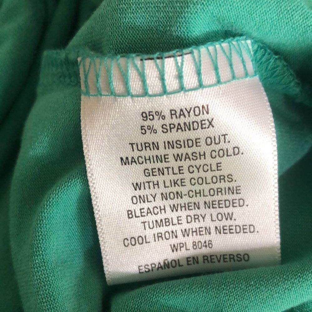 JM Collection Petite Blouse aqua Green Tie Front with Three Quarter Sleeves - Picture 7 of 7